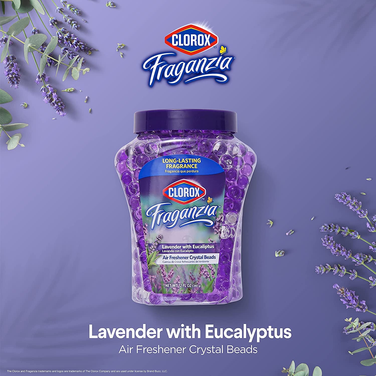 Fraganzia Lavender & Eucalyptus Scented Air Freshener Gel Beads, 12 Oz