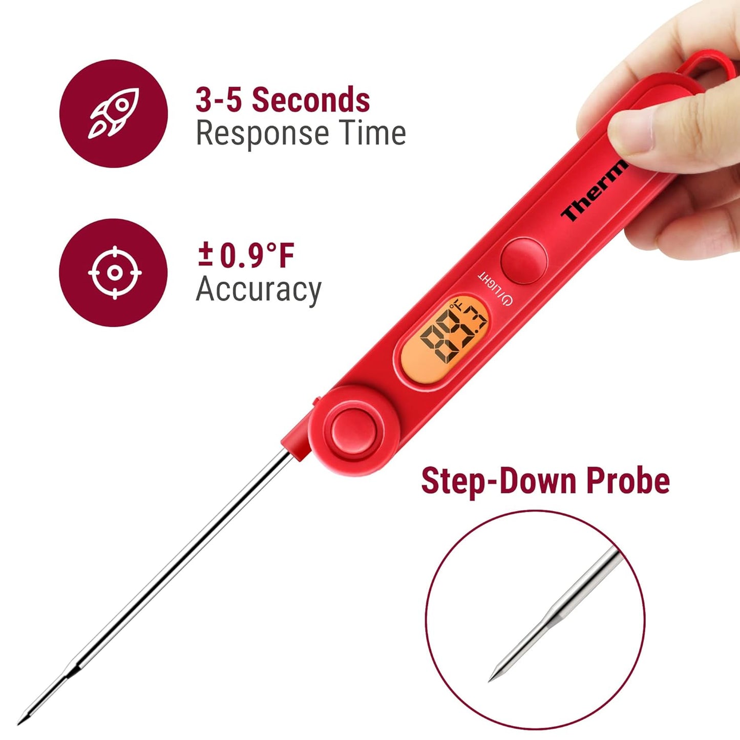 TP-03B Digital Meat Thermometer for Cooking Kitchen Food Candy Instant Read Thermometer with Backlight and Magnet for Oil Deep Fry BBQ Grill Smoker Thermometer