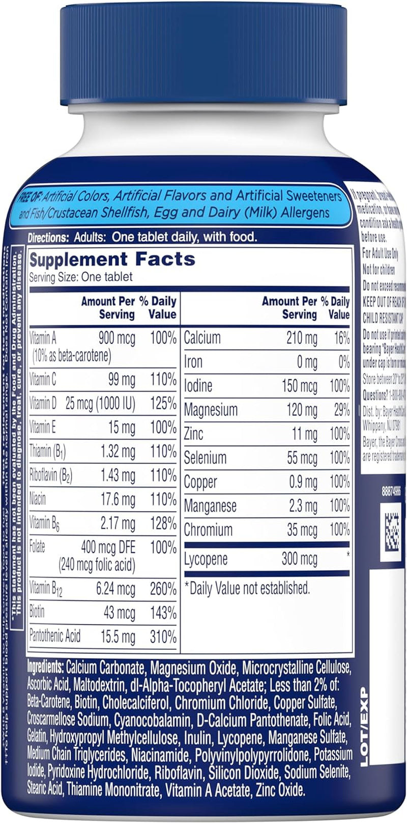 Men’S Multivitamin, Supplement Tablet with Vitamin A, Vitamin C, Vitamin D, Vitamin E and Zinc for Immune Health Support, B12, Calcium & More, 200 Count (Packaging May Vary), Pack of 1