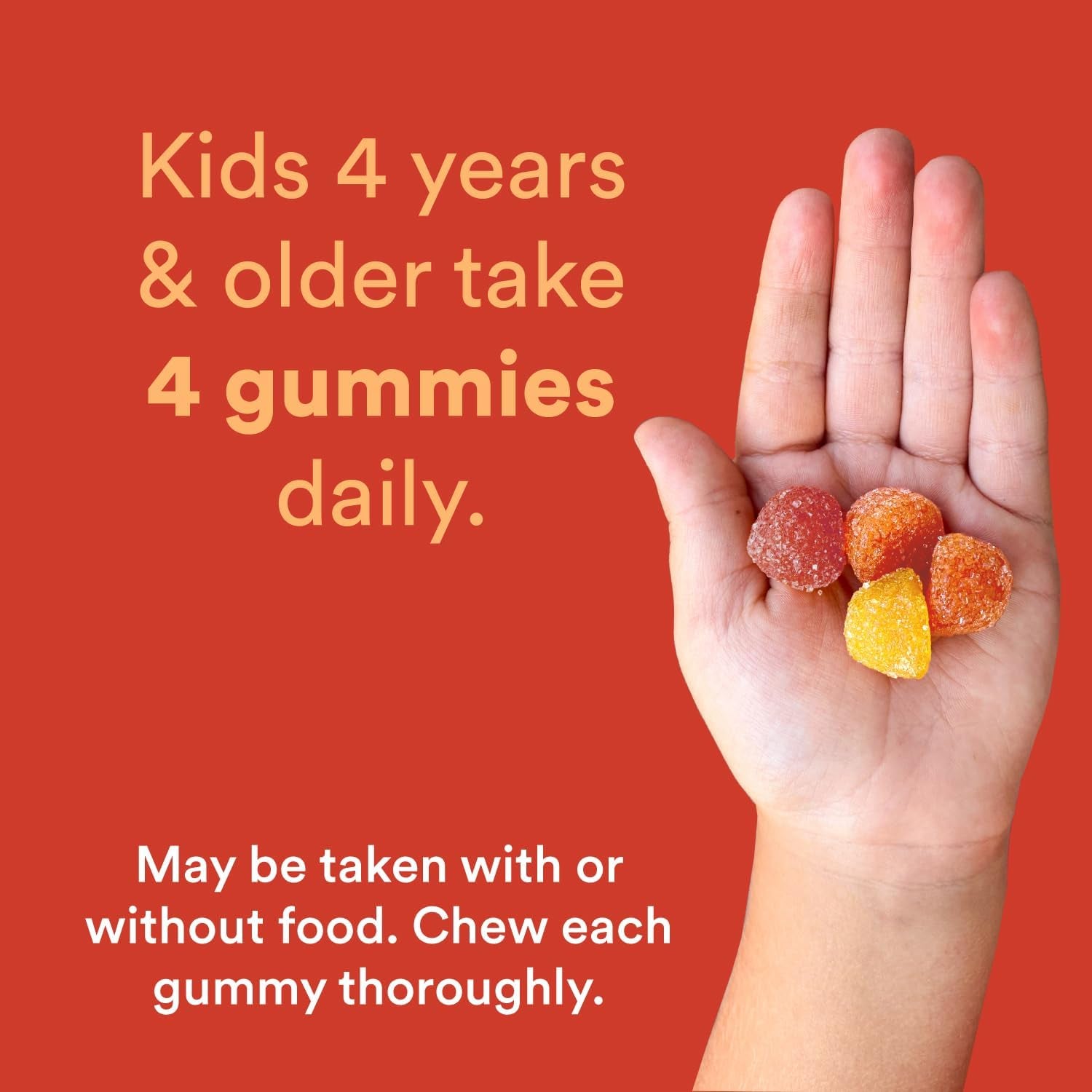 Kids Multivitamin Gummies: Omega 3 Fish Oil (EPA/DHA), Vitamin D3, C, Vitamin B12, B6, Vitamin A, K & Zinc for Immune Support, Gluten Free, Three Fruit Flavors, 120 Count (30 Day Supply)