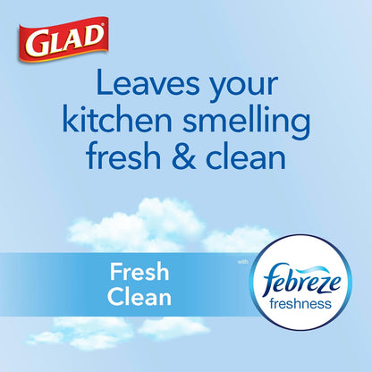 Trash Bags, Forceflex Tall Kitchen Drawstring Garbage Bags, 13 Gal, Fresh Clean Scent with Febreze, 110 Ct