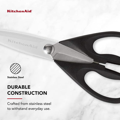 All Purpose Kitchen Shears with Protective Sheath for Everyday Use, Dishwasher Safe Stainless Steel Scissors with Comfort Grip, 8.72-Inch, Black