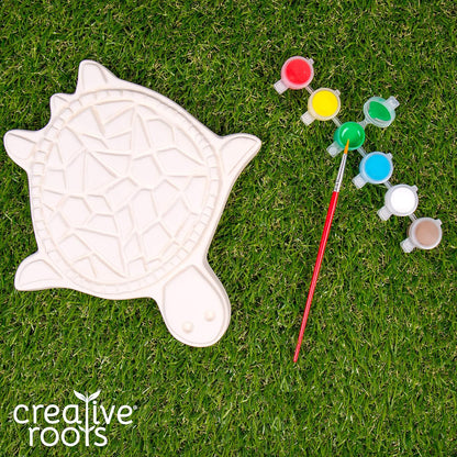 Mosaic Turtle DIY Stepping Stone Kit, Includes Ceramic Stone & 6 Vibrant Paints for Kids Ages 8+