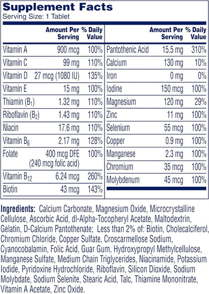 Men’S Multivitamin, Supplement Tablet with Vitamin A, Vitamin C, Vitamin D, Vitamin E and Zinc for Immune Health Support, B12, Calcium & More, 200 Count (Packaging May Vary), Pack of 1