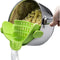 Gizmo Snap N Strain Pot & Pasta Strainer - Adjustable Silicone Clip on Strainer for Pots, Pans, & Bowls- Kitchen Gadgets, Noodle, Food, Gifts for Women, Green