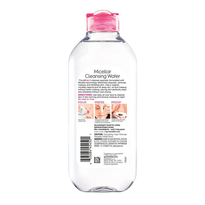 Micellar Water, Hydrating Facial Cleanser & Makeup Remover, Suitable for Sensitive Skin, Vegan, Cruelty Free, 13.5 Fl Oz (400Ml), 1 Count