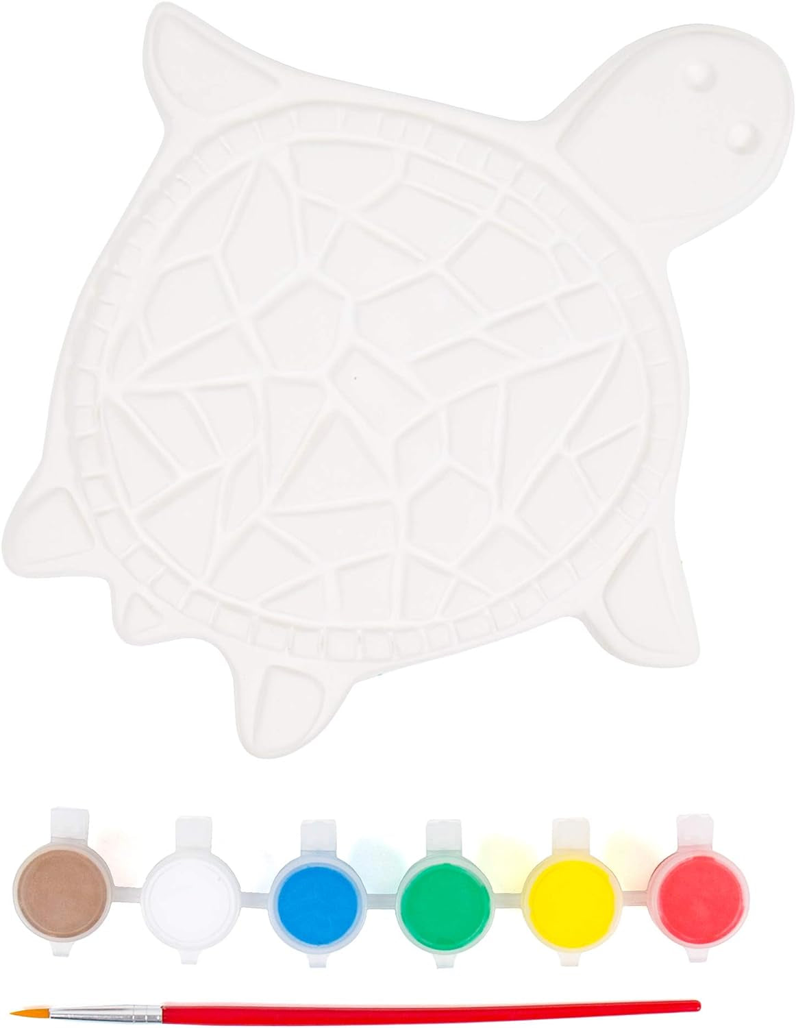 Mosaic Turtle DIY Stepping Stone Kit, Includes Ceramic Stone & 6 Vibrant Paints for Kids Ages 8+