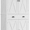 Kitchen Pantry Storage Cabinet 72" Height, with Barn Doors, Drawer, 4 Adjustable Shelves, Freestanding Cupboard for Dining Room Living Room, Laundry, White