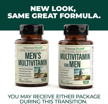 Multivitamin for Men - Daily Mens Multivitamins & Multiminerals Supplement for Energy, Focus and Performance. Mens Vitamins A, C, D, E & B12, Zinc, Calcium, Magnesium & More. Multi Vitamin Capsules